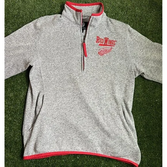 Detroit Red Wings NHL GIII Sports Pull Over Mens Large Gray/Red - Picture 2 of 10